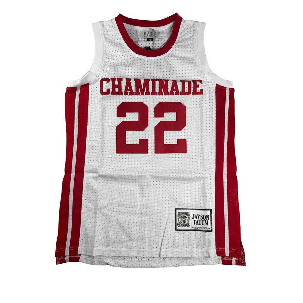 Authentic Classics Jayson Tatum Chaminade High School Jersey White Red Small NEW